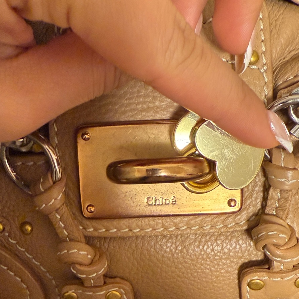 Chloe Paddington Beige Leather Satchel with Rose Gold Hardware - Picture 2 of 5